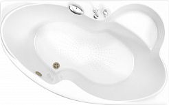 BellSan Акриловая ванна Индиго 160x100 L с гидромассажем белая/бронза – фотография-1